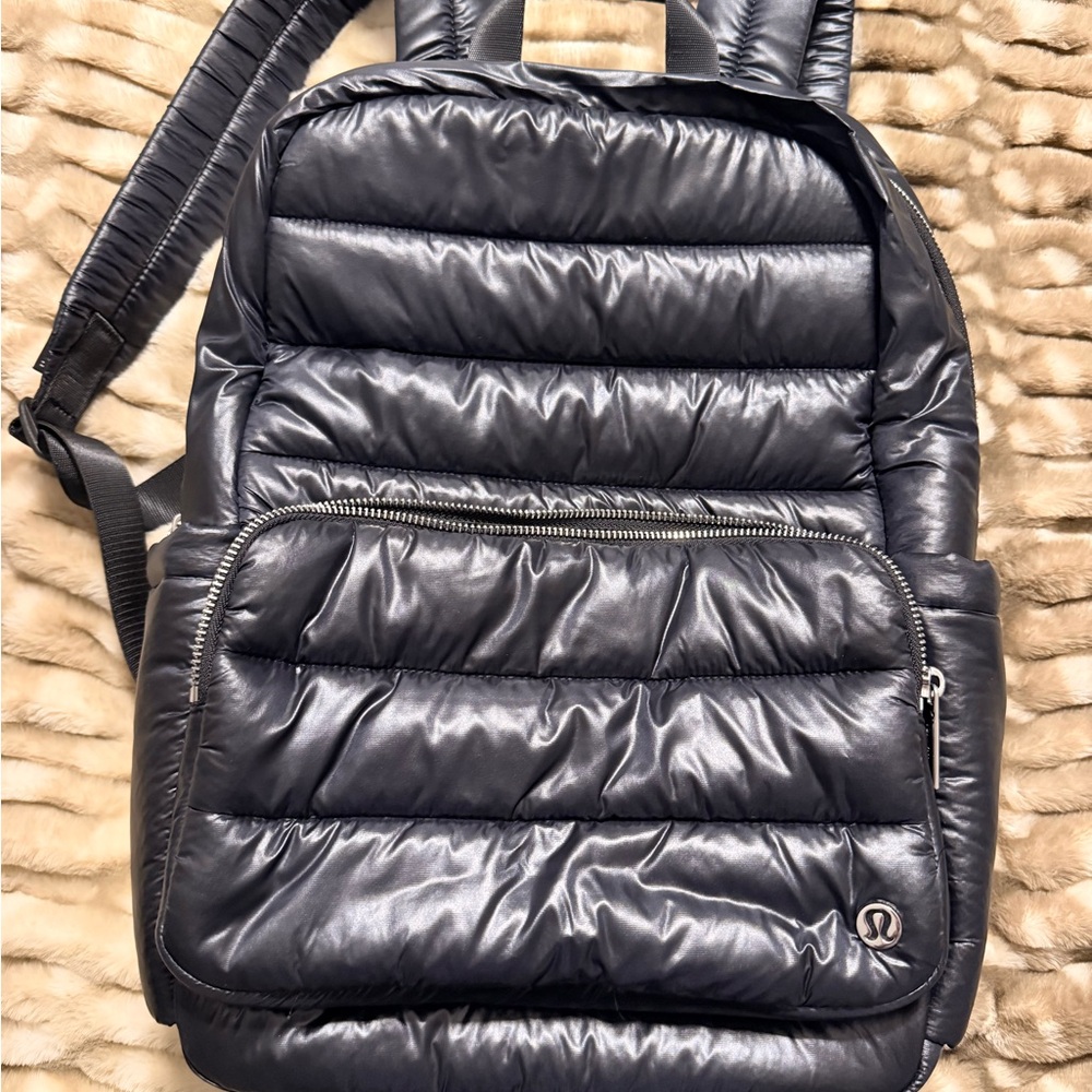 Like New! Lululemon athletica Black Quilted Puffer Backpack